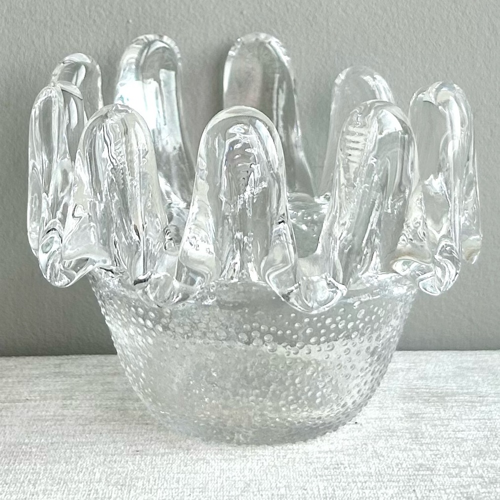 KOSTA BODA sunflower handblown candle holder by Göran Wärfe 1974